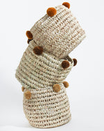 PANIER RANGEMENT POMPONS, MOUTARDE