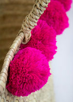 PANIER TRAPÈZE POMPON, FUCHSIA