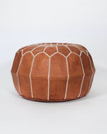 POUF MAROCAIN EN CUIR, CAMEL