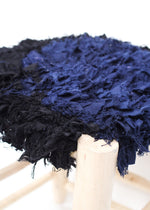 TABOURET BOUCHEROUITE NOIR ET BLEU MARINE