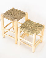 TABOURET EN OSIER TRESSÉ